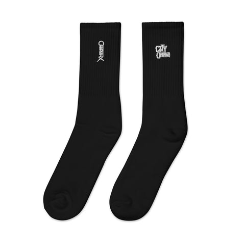"CITY OF OMMZ" Embroidered socks